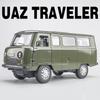 1:18 РОССИЯ УАЗ ПУТЕШЕСТВЕННИК ФУРГОН Модель Игрушечные Машинки Сплав Литье под Давлением УАЗ ОХОТНИК Внедорожники Звук Свет Двери Открываются для Мальчиков Подарки