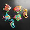 Bali Tourist Souvenir Creative Fridge Magnet Resin Embroidery Fish Magnetic Refrigerator Magnets Painted Decorative Handicrafts