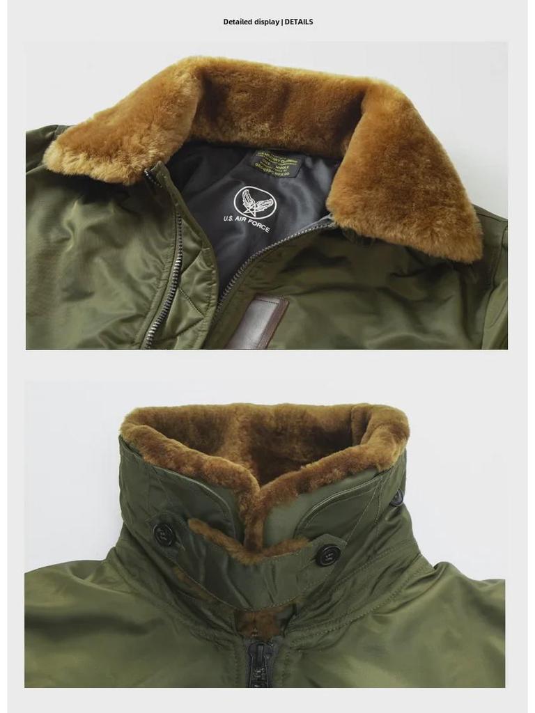 Shenwu Amei Khaki B-15 Retro Cotton Workwear Jacket - мужская толстая зимняя парка