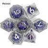 7 шт., прозрачные кубики из смолы с белыми цифрами и острыми краями, многогранные кубики, подходящие для ролевых ролевых игр, настольная игра