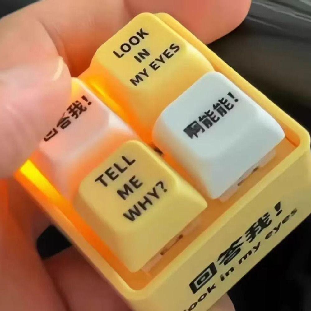 Keys Button Sound Emulator Glowing Keyboard Stress Relief Keychain Pendant Send Friends