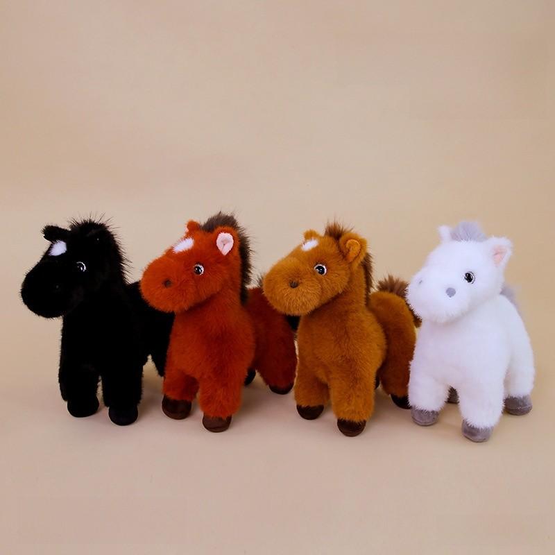 Плюшевая игрушка лошадь из короткого плюша для детского подарка и коллекции животных