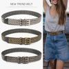 Панк-стиль заклепки без пробивки воздушные люверсы ремень женский хип-хоп тренд джинсовый ремень