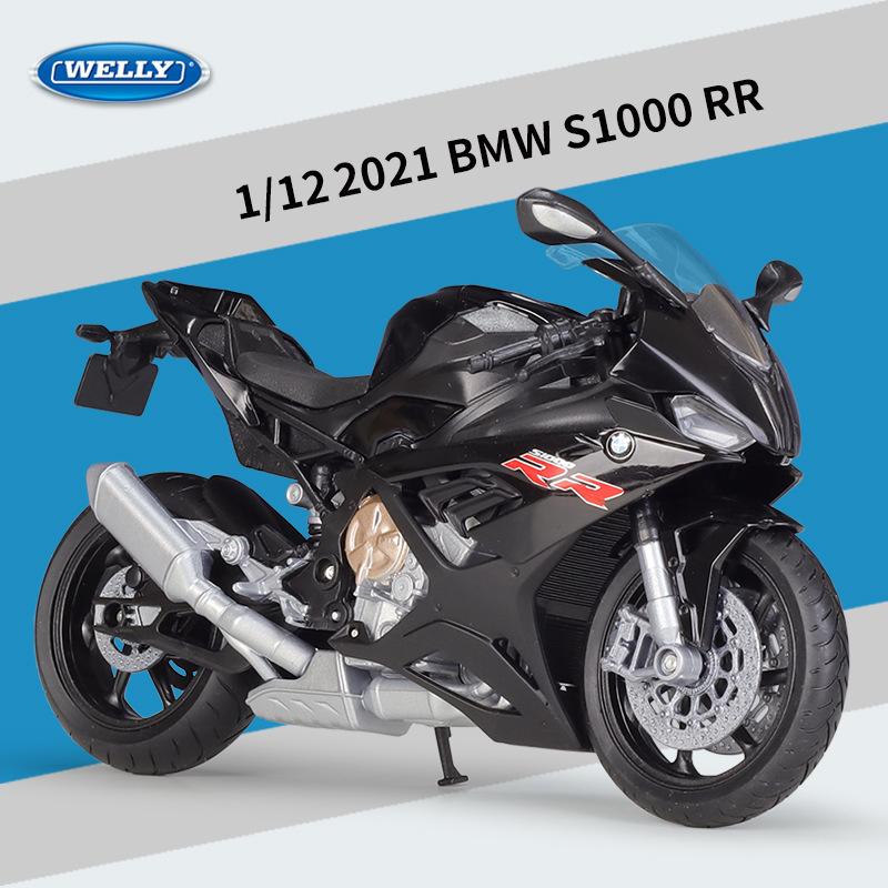 Масштаб 1/12 Welly BMW 2021 S1000RR, модель мотоцикла из сплава, литье под давлением, металлические игрушечные транспортные средства, модель мотоцикла, коллекция высокой имитации, детские подарки