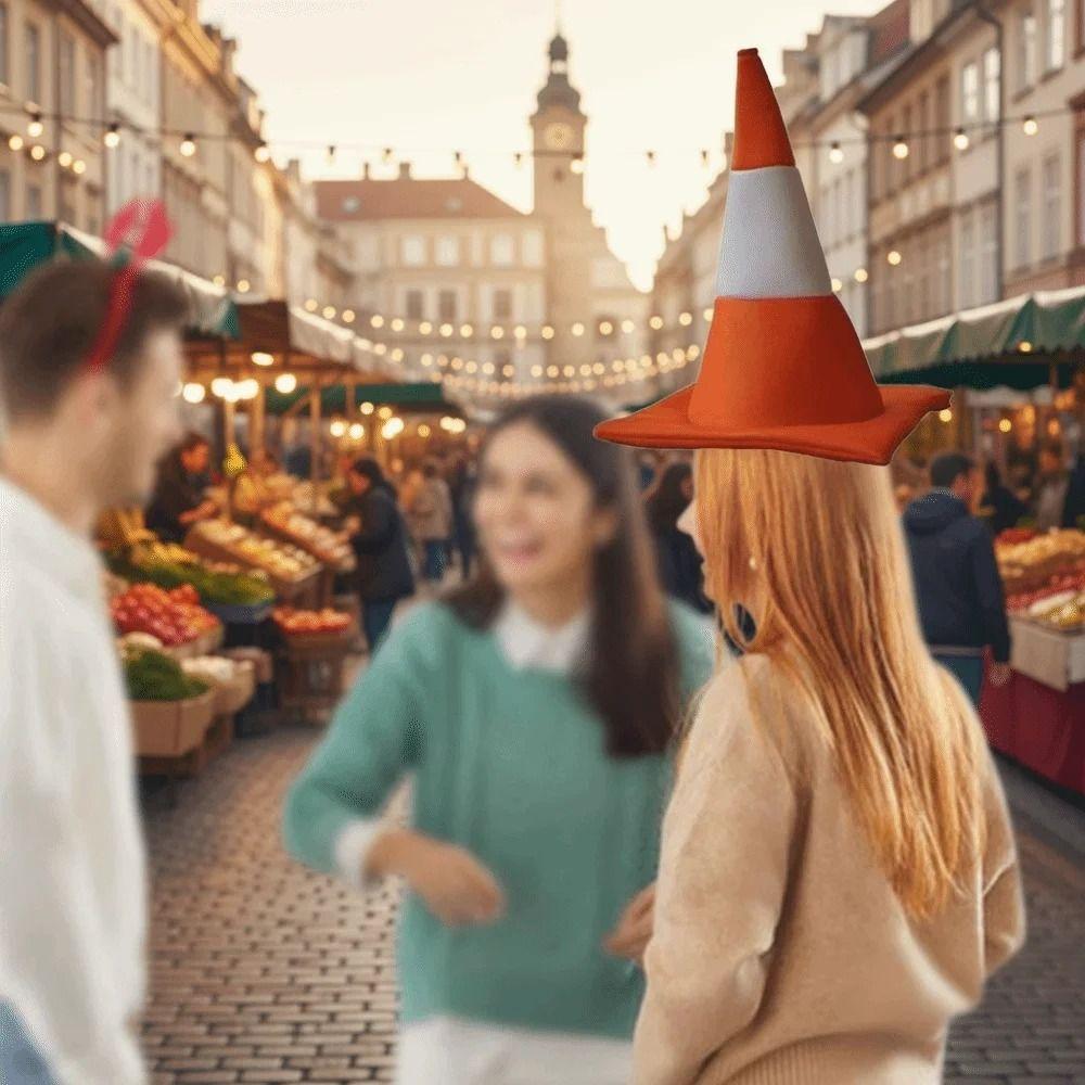 Performance Traffic Cone Hat Stage Hat Party Hip Hop Hat Funny Halloween Hat Cosplay