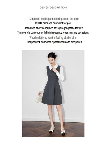 Омолаживающее милое ретро преппи платье-двойка - Приталенное, в стиле «маленький аромат» для женщин