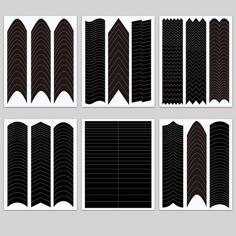 1 Sheets French Manicure Strip Nail Art Form Fringe Tip Line Guides Sticker