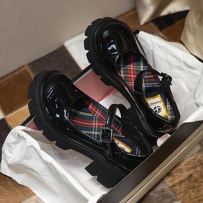 Новые туфли Мэри Джейн женские Простые туфли Лолита Толстая подошва Высокий каблук Луолита Японский Ретро Британский Женский Косплей Одинарные туфли