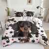 3D цифровая печать Серия домашних собак Новый трехсекционный комплект Шлифовальная ткань Пододеяльник Комплект постельного белья