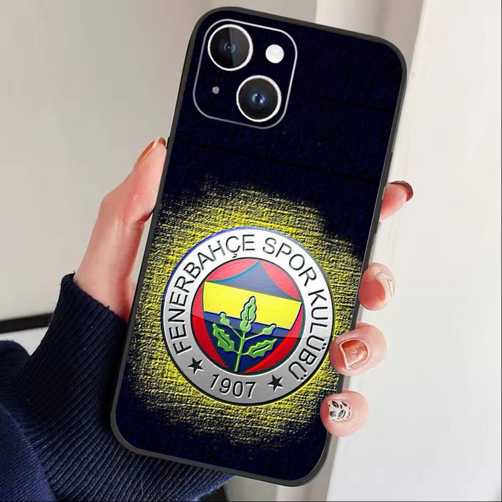 Крутой чехол для телефона с узором Фенербахче-Турция для iPhone 17 16 15 14 13 12 Max Plus Силиконовый Черный Чехол