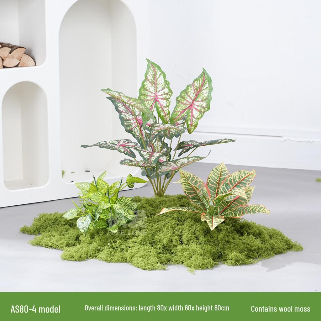 Luxury Faux Green Plant and Flower Decor - Indoor Moss and Grass Clusters for Elegant Landscaping.