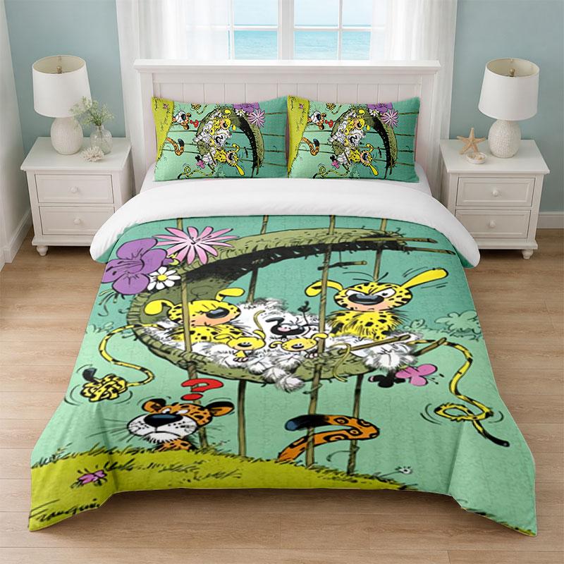 Marsupilami Bedroom 3Pcs Bedding Set Soft Bed Sheet Pillowcases Home Bedding Decoration