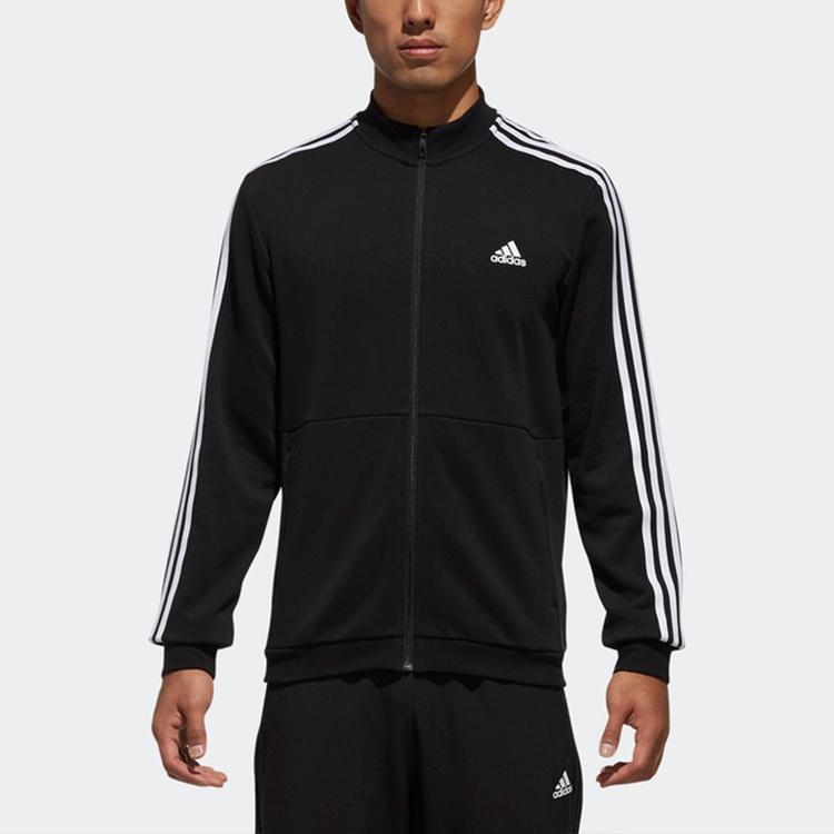 adidas Cm Tt Ft 3s Sports Stylish Knit Stand Collar Jacket Black Men's DU6783