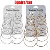 6 Pairs Punk Hoop Earrings Set Big Circle Earrings Jewelry for Women Girls Ear Clip Earring Ear Ring