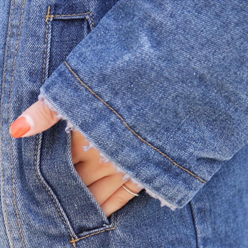 Теплая зимняя джинсовая куртка на меху, женская модная осенняя шерстяная подкладка, женские куртки-бомберы