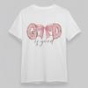 Women's Oversize Soft Comfortable Classic T-Shirt God Is Good Pink Lettering Tee