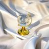 Feng Shui Crystal Globe Idol with Golden Stand | Vastu Glass Miniature Globe for Positive Energy, Success, Good Luck and Prosperity