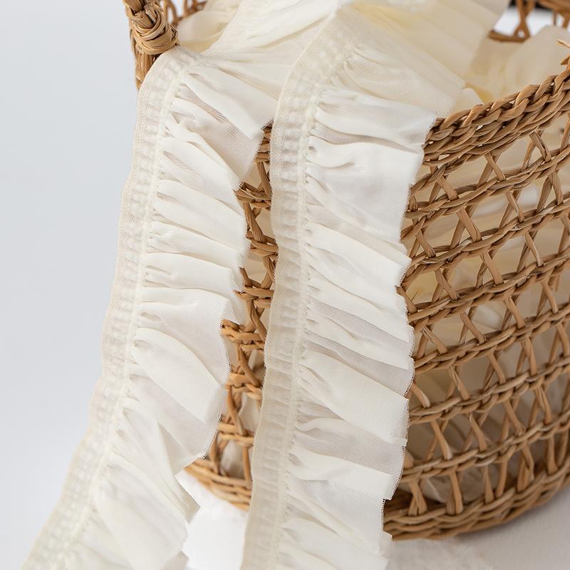 2Meters Pleated Lace Fabric High Quality 2025 Dress DIY Crafts Supply Clothing Decorative Ribbon Needlework Sewing Accessories