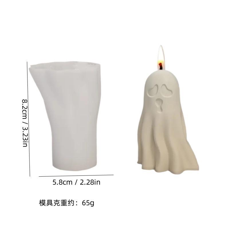 Форма для свечи «Сделай сам» в виде тыквенного призрака, ручная работа, Хэллоуин, креативный милый монстр, гипсовый бетон, силиконовая форма, 3D, ароматизированные поделки, украшения