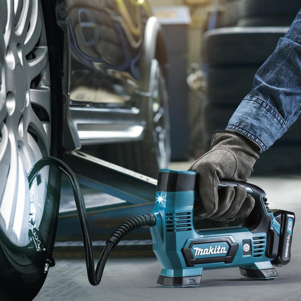 Makita MP100DSH Перезаряжаемый воздушный насос Зарядный кейс Глубина Высота Ширина (Аккумулятор BL1015, DC10SA, в комплекте) Корпус 23,5 см, Корпус 17,3 см, Корпус 7,4 см