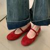 Празднуйте Весну Новые Женские Балетки Круглый Носок Неглубокие Слипоны Женские Повседневные Балетки Мягкая Замша Элегантные Туфли для Платья