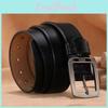 Genuine Stylish Men Leather Belt With Square Alloy Buckle For Daily Wear Office