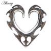 Alisouy 1PC Copper Alloy Casting Heart Love Saddle Ear Tunnels Plugs Expander Stretcher Gauges Earrings Piercing Body Jewelry