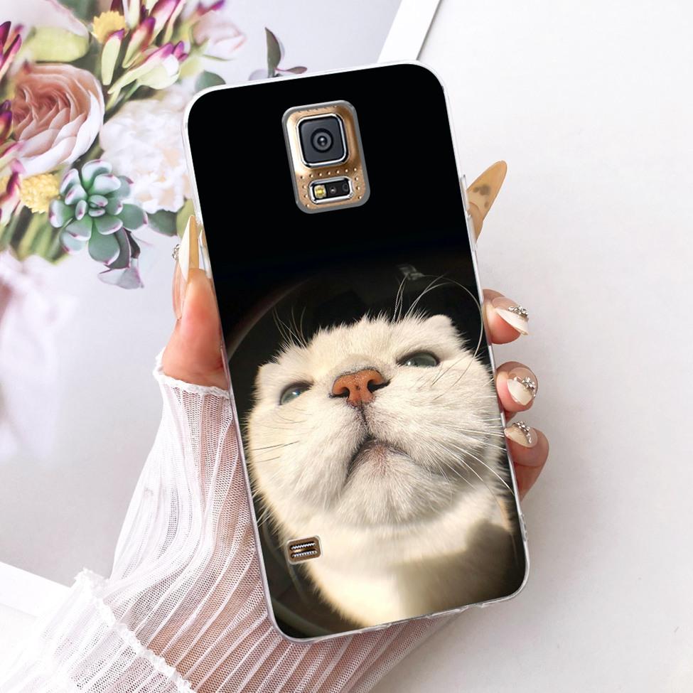Transparent For Samsung S5 Case Fashion Butterfly Cute Cat Funny Painted Cover For Samsung Galaxy S5 SM-G900F SM-G900M Casing