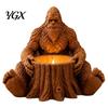 Birthday Presents for Nature Fans Giant Forest Creature Statue Candle Holder, Sitting Tree Stump Tealight Candlestick, Outdoor Camping Themed