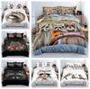 Комплект постельного белья с 3D-животными, пух бобра, пододеяльник, наволочка 2/3 шт., мягкий быстросохнущий домашний текстиль, односпальная двуспальная кровать, все размеры