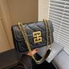 Rhombus Embroidery Thread Underarm Bag New Popular Chain Messenger Bag Women's Bag Autumn and Winter Retro Shoulder Small Square Bag