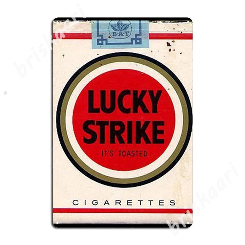 Бестселлер Мерч Lucky Strike Металлические таблички Украшение для вечеринки Гаражное украшение Украшение для клубной вечеринки Жестяная табличка Постеры