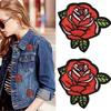2Pcs/Set Creativity DIY Cartoon Embroidery Roses Flower Buiter Distinctive Patch Accessory