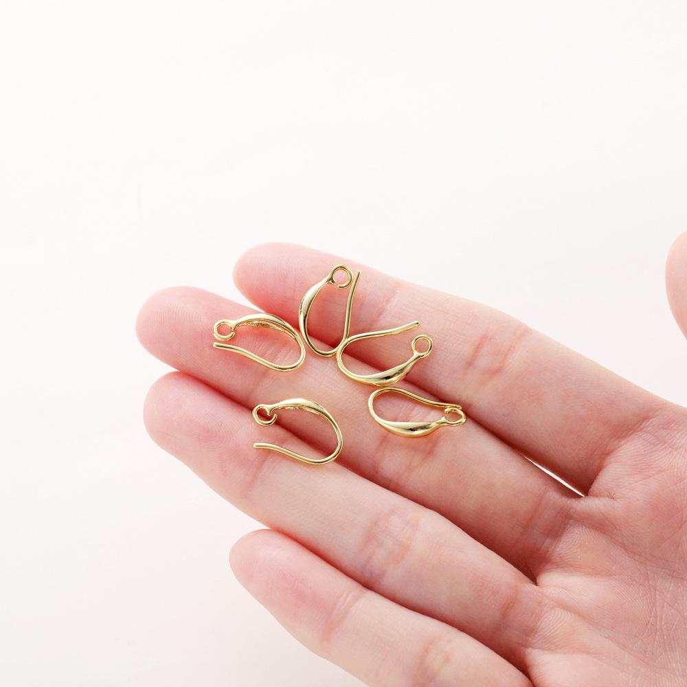 Французские D-образные медные крючки для серег и гвоздики с позолотой 14к/18к - аксессуары для изготовления украшений своими руками