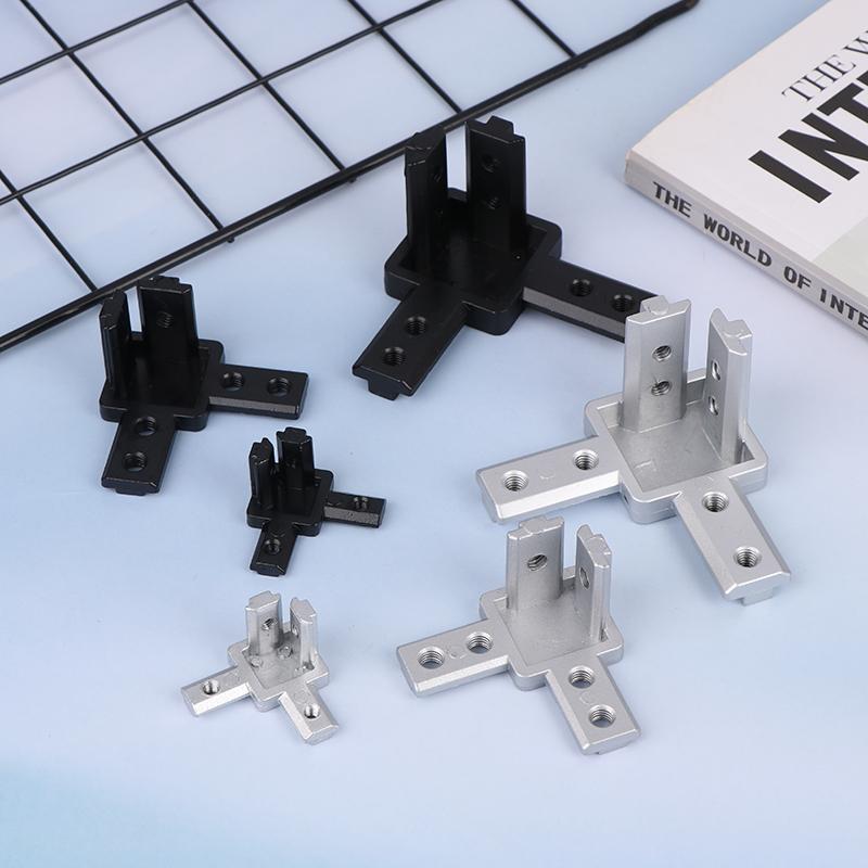 4Pack 3-Way End Corner Bracket Connector For T Slot 2020 3030 4040 Aluminum Extrusion Profile 3-Dimensional Bracket Parts