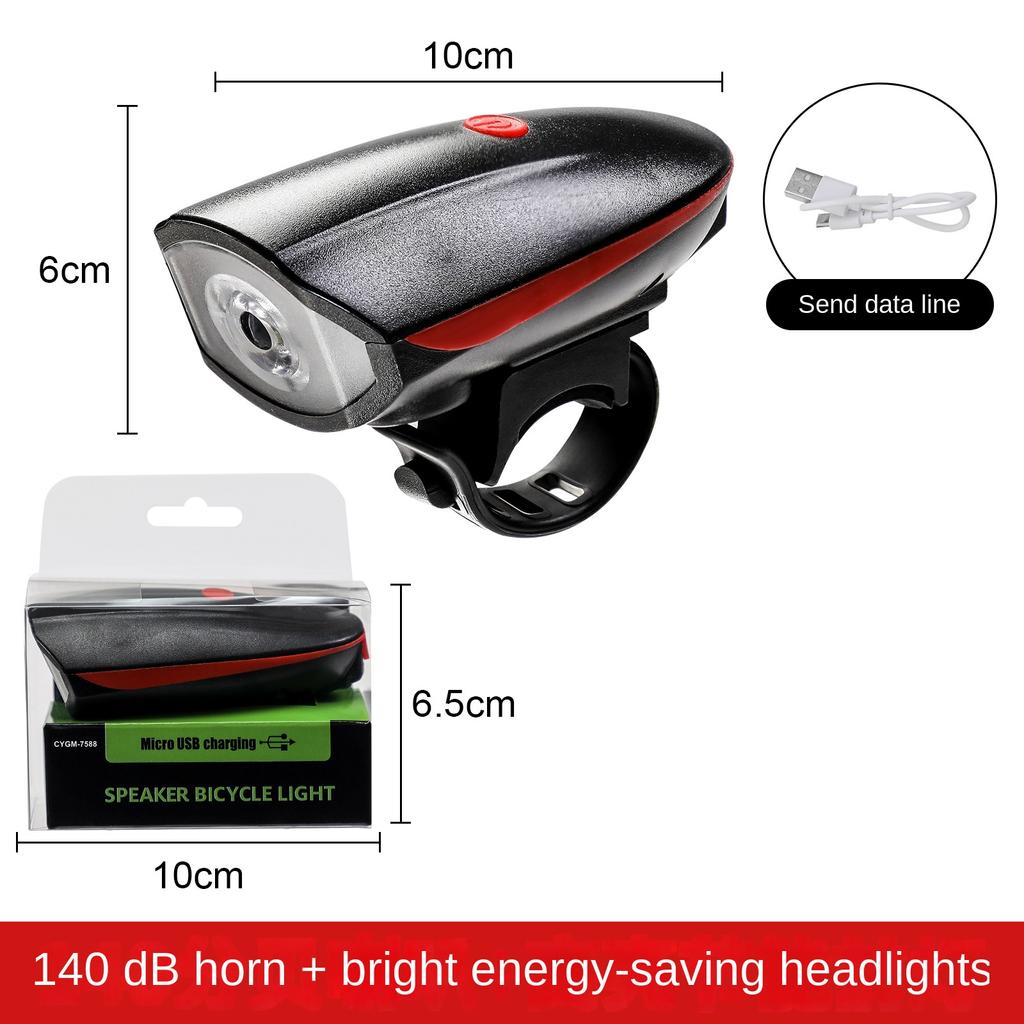 Bicycle Lights with Speakers, Rechargeable Bicycle Lights, Cycling Lights, Bicycle Headlights with 3 Lighting Modes