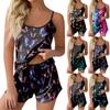 Printed Pyjama Sets For Women Soft Two Piece Loungewear Sets Sleeveless Tops Shorts Matching Pyjamas Nightwear