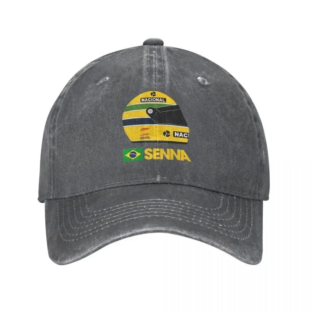 Ayrton Senna Racing Cars Merch Мужская и женская бейсболка из потертого денима, классическая кепка для тренировок на открытом воздухе, солнцезащитная кепка