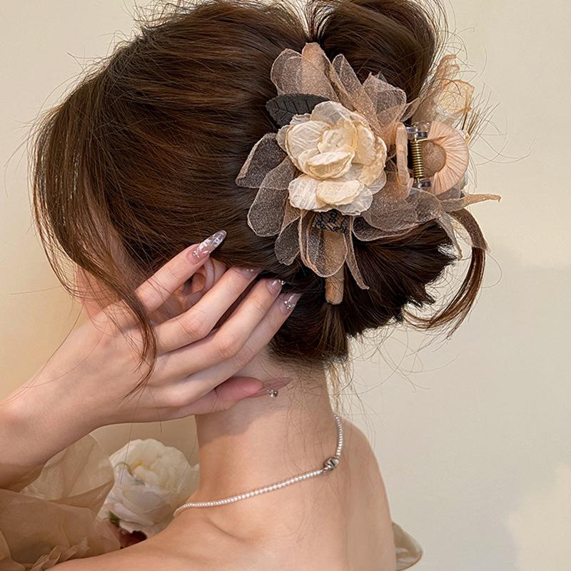 Сетка Цветок Лист Заколка для прически: Ретро аксессуар для волос в стиле Мори-гёрл с акулой