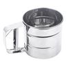 Flour Sifter Cup with Handle 24 Mesh Stainless Steel Fine Mesh Hand Press Flour Sifter for Flour