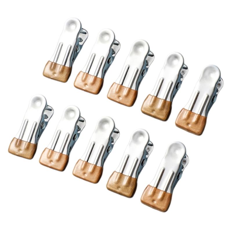Pack Of 10 Beach Towel Clips Stainless Steel Clothes Fasteners Holders Sandproof Camping Clothespins for Outdoor Use