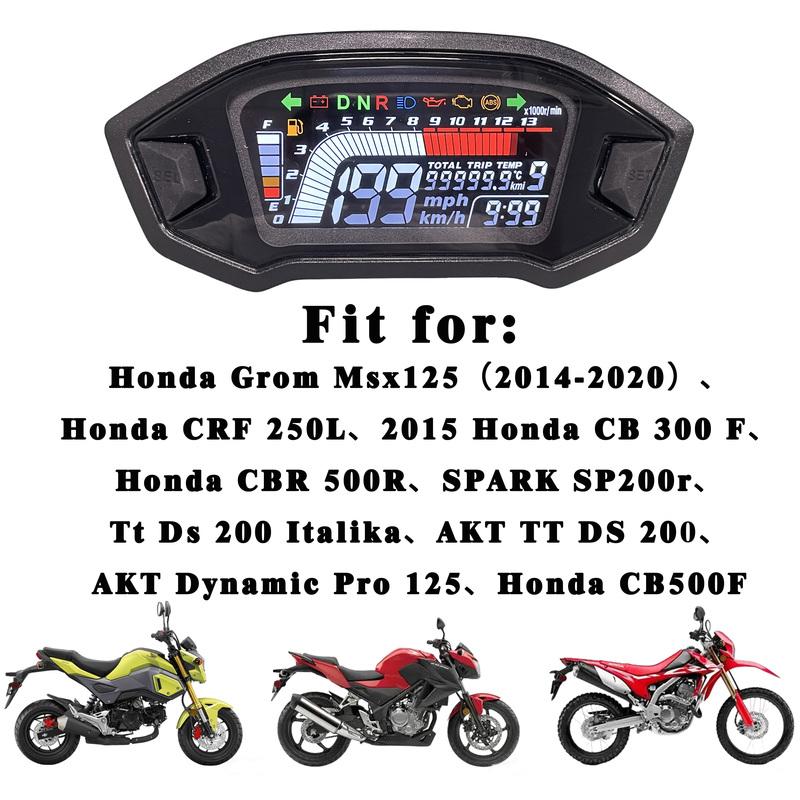 Universal Motorcycle Accessories Speedometer Instrument Panel Digital Odometer Tachometer for Honda Grom Msx125 CB500F CRF250L