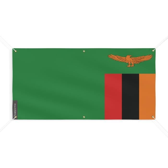 Bannière - Zambie - 80x160cm - Polyester - 6 œillets - Impression numérique