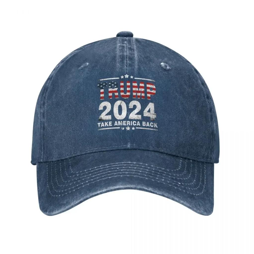 Трамп 2024 Take America Again Республиканская мужская бейсболка из потертого денима Кепки шляпа мода на открытом воздухе всесезонные путешествия солнцезащитная кепка