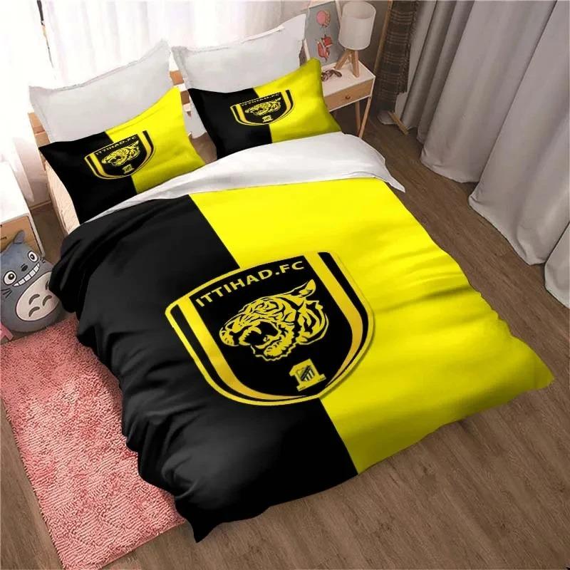 Al-Ittihad Club Jeddah Комплект постельного белья для мальчиков и девочек, двуспальный, пододеяльник, наволочка, детская, взрослая, мода, домашний текстиль, текстиль