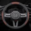 For Mazda 2 3 5 6 CX5 CX7 CX30 CX50 CX60 CX90 CX9 RX8 MX5 BT50 Leather Car Steering Wheel Cover 38cm Interior Accessories