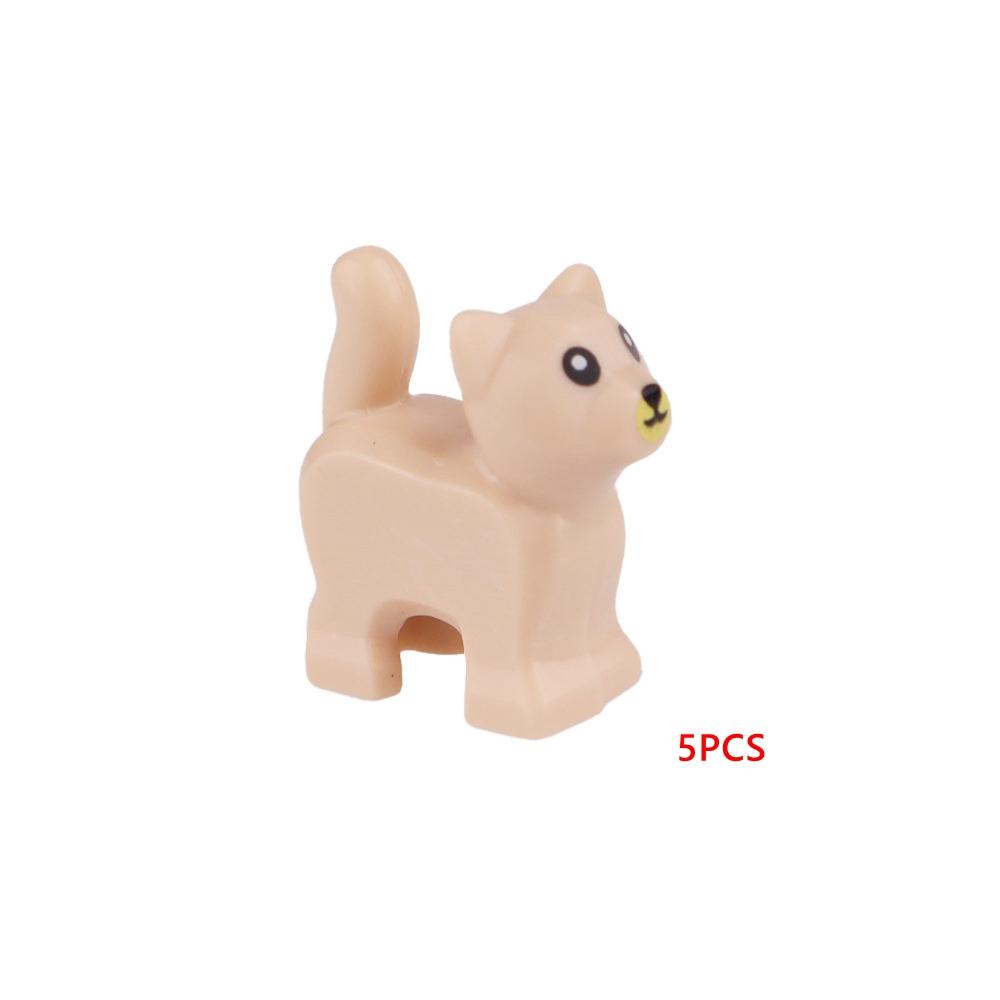 5PCS/Set Animals Cute Cat Pig Snake Figures DIY Building Blocks Toys for Children Gifts Toy Colorful Animal 38801 13786 1410pb01