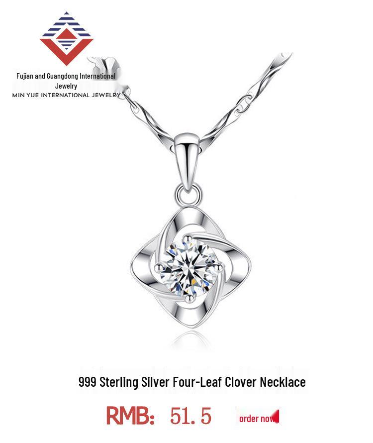 Sterling Silver Christmas Tree Pendant Necklace for Women - Trendy Gift for Girlfriend