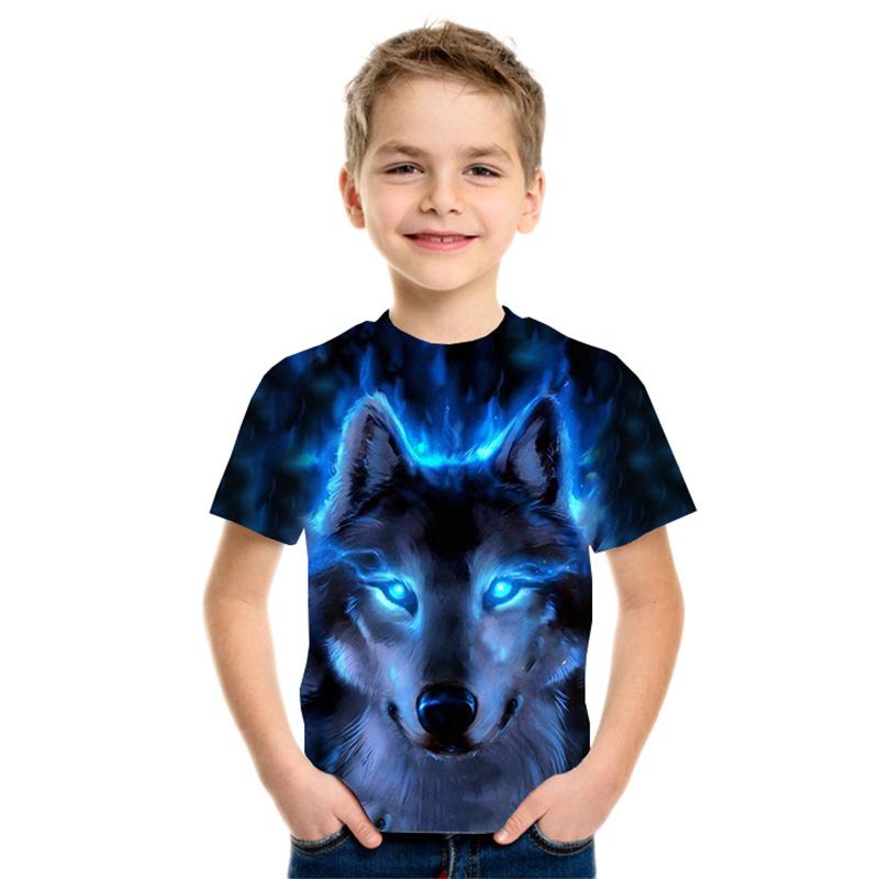 Kids T-shirts Short Sleeve Funny Animals Children Shirt Casual Cartoon Clothes Boys Girls Tee Apparel