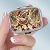 Портативная таблетница с 2 отделениями, Мини-металлический органайзер для лекарств, Милый контейнер для таблеток с рисунком для витаминов, таблеток, украшений, для путешествий, на каждый день